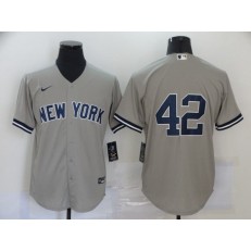 MLB New York Yankees #42 Mariano Rivera Gray Nike Cool Base Jersey