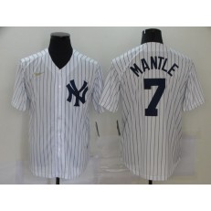 MLB New York Yankees #7 Mickey Mantle White Nike Cool Base Jersey