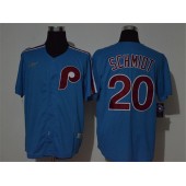 MLB Philadelphia Phillies #20 Mike Schmidt Blue Nike Cooperstown Collection Jersey