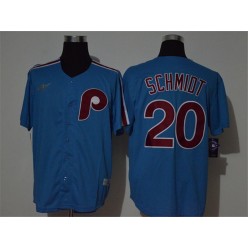 MLB Philadelphia Phillies #20 Mike Schmidt Blue Nike Cooperstown Collection Jersey