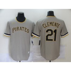 MLB Pittsburgh Pirates #21 Roberto Clemente Gray Nike Cool Base Throwback Jersey