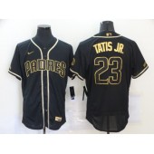 MLB San Diego Padres #23 Fernando Tatis Jr. Black Gold Nike Flexbase Jersey
