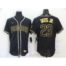 MLB San Diego Padres #23 Fernando Tatis Jr. Black Gold Nike Flexbase Jersey