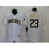 MLB San Diego Padres #23 Fernando Tatis Jr. White Gold Nike Flexbase Jersey