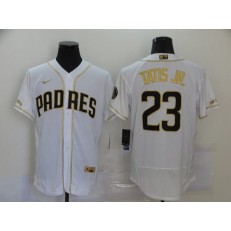 MLB San Diego Padres #23 Fernando Tatis Jr. White Gold Nike Flexbase Jersey