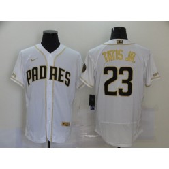 MLB San Diego Padres #23 Fernando Tatis Jr. White Gold Nike Flexbase Jersey