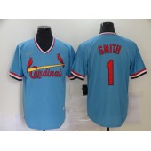 MLB St. Louis Cardinals #1 Ozzie Smith Light Blue Nike Cool Base Throwback Jersey