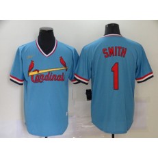 MLB St. Louis Cardinals #1 Ozzie Smith Light Blue Nike Cool Base Throwback Jersey