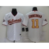 MLB Washington Nationals #11 Ryan Zimmerman White Gold Nike 2020 Gold Program Cool Base Jersey