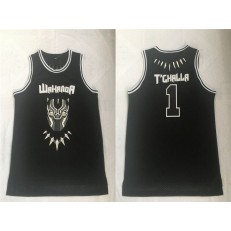 Black Panther #1 T'Challa Black Movie Basketball Jersey