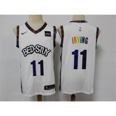 Brooklyn Nets #11 Kyrie Irving White 2020 City Edition Gradient Font Nike Swingman Jersey