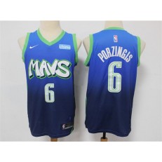 Dallas Mavericks #6 Kristaps Porzingis Blue 2020 City Edition Nike Swingman Jersey