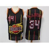 Houston Rockets #34 Hakeem Olajuwon Black Hardwood Classics Jersey
