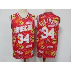 Houston Rockets #34 Hakeem Olajuwon Red Hardwood Classics Tear Up Pack Swingman Jersey