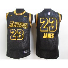 Los Angeles Lakers #23 Lebron James Black 2021 City Edition Swingman Jersey