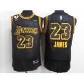 Los Angeles Lakers #23 Lebron James Black Mamba 2 Heart Gigi Patch Nike Swingman Jersey