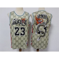 Los Angeles Lakers #23 Lebron James Gray Swingman Jersey