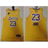 Los Angeles Lakers #23 Lebron James Yellow KB 2020 NBA Finals Nike Swingman Jersey