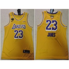 Los Angeles Lakers #23 Lebron James Yellow KB 2020 NBA Finals Nike Swingman Jersey
