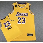 Los Angeles Lakers #23 Lebron James Yellow KB Nike Swingman Jersey