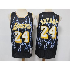 Los Angeles Lakers #24 Kobe Bryant Black Hardwood Classics Lightning Limited Edition Jersey