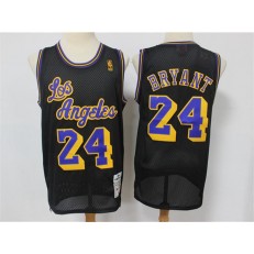 Los Angeles Lakers #24 Kobe Bryant Black Hardwood Classics Mesh Jersey