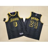 Los Angeles Lakers #8 & #24 Kobe Bryant Black Commemorative Swingman Jersey