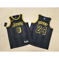 Los Angeles Lakers #8 & #24 Kobe Bryant Black Commemorative Swingman Jersey