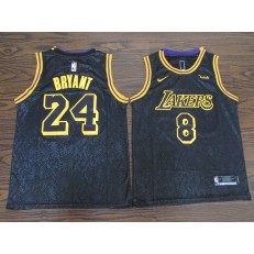 Los Angeles Lakers #8 & #24 Kobe Bryant Black Nike City Edition Swingman Jerseys