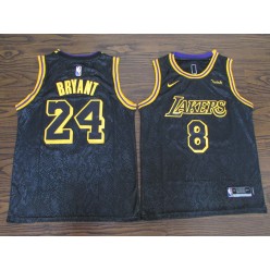 Los Angeles Lakers #8 & #24 Kobe Bryant Black Nike City Edition Swingman Jerseys