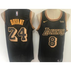 Los Angeles Lakers #8 & #24 Kobe Bryant Black Nike City Edition Swingman Jerseys