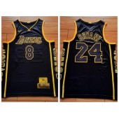 Los Angeles Lakers #8 & #24 Kobe Bryant Black Retirement Commemorative Swingman Jersey