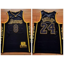 Los Angeles Lakers #8 & #24 Kobe Bryant Black Retirement Commemorative Swingman Jersey