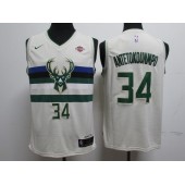 Milwaukee Bucks #34 Giannis Antetokounmpo White City Edition Swingman Jersey