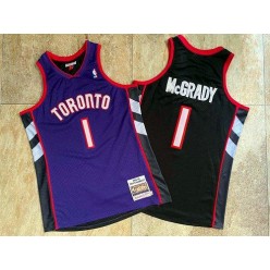 Toronto Raptors #1 Tracy McGrady Purple Black 1999-00 Hardwood Classics Jersey
