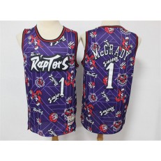 Toronto Raptors #1 Tracy McGrady Purple Tear Up Pack Hardwood Classics Swingman Jersey