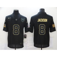 Baltimore Ravens #8 Lamar Jackson Black 2020 Salute To Service Limited Jersey