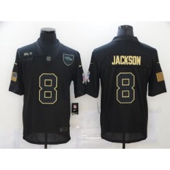 Baltimore Ravens #8 Lamar Jackson Black 2020 Salute To Service Limited Jersey