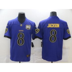 Baltimore Ravens #8 Lamar Jackson Purple Gold Vapor Untouchable Limited Jersey