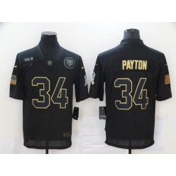 Chicago Bears #34 Walter Payton Black 2020 Salute To Service Limited Jersey