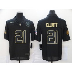 Dallas Cowboys #21 Ezekiel Elliott Black 2020 Salute To Service Limited Jersey