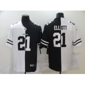 Dallas Cowboys #21 Ezekiel Elliott Black And White Split Vapor Untouchable Limited Jersey