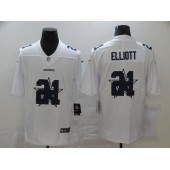 Dallas Cowboys #21 Ezekiel Elliott White Shadow Logo Limited Jersey