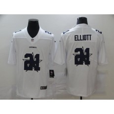 Dallas Cowboys #21 Ezekiel Elliott White Shadow Logo Limited Jersey