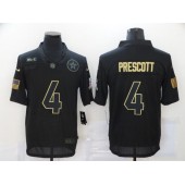Dallas Cowboys #4 Dak Prescott Black 2020 Salute To Service Limited Jersey
