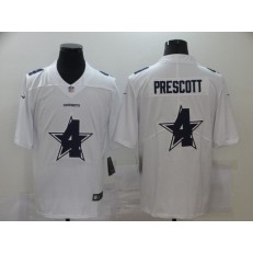 Dallas Cowboys #4 Dak Prescott White Shadow Logo Limited Jersey
