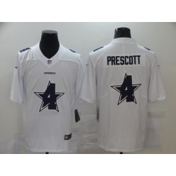 Dallas Cowboys #4 Dak Prescott White Shadow Logo Limited Jersey