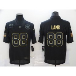 Dallas Cowboys #88 Ceedee Lamb Black 2020 Salute To Service Limited Jersey