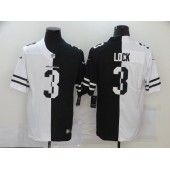 Denver Broncos #3 Drew Lock Black And White Split Vapor Untouchable Limited Jersey