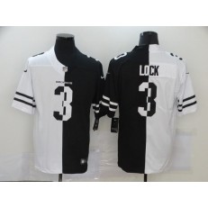 Denver Broncos #3 Drew Lock Black And White Split Vapor Untouchable Limited Jersey